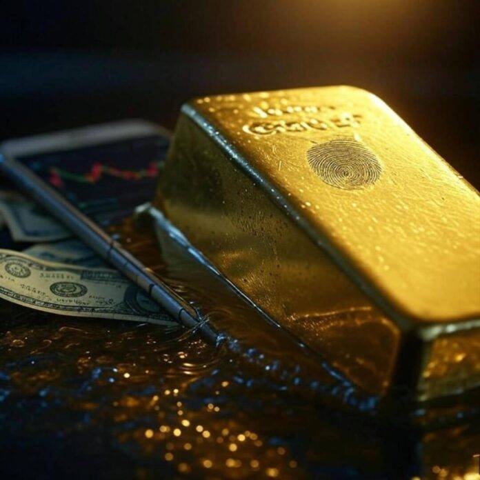 Shaky gold bar, cracked phone, stained bill, fingerprint. Shaky gold bar, cracked phone, stained bill, fingerprint.