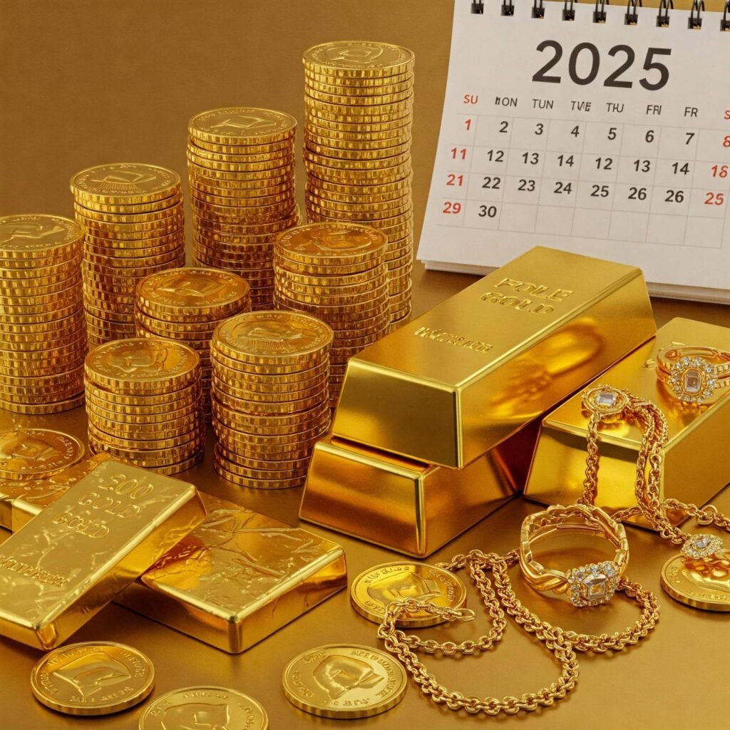 Gold in Coins, Bars, and Jewelry
