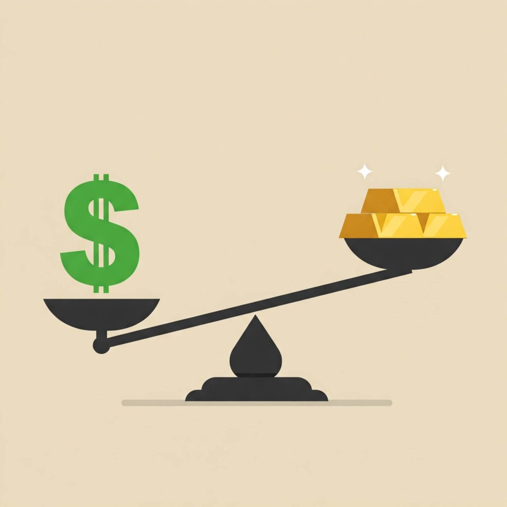 Dollar vs Gold Scale
