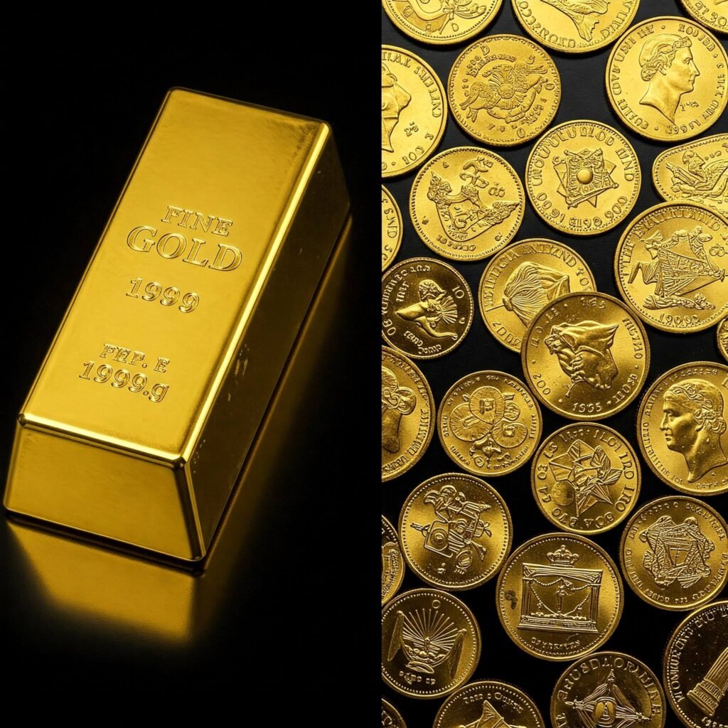 Gold Bar and Coins
