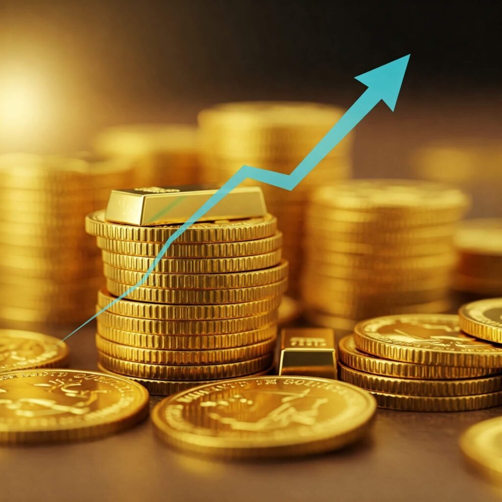 Stacked gold coins