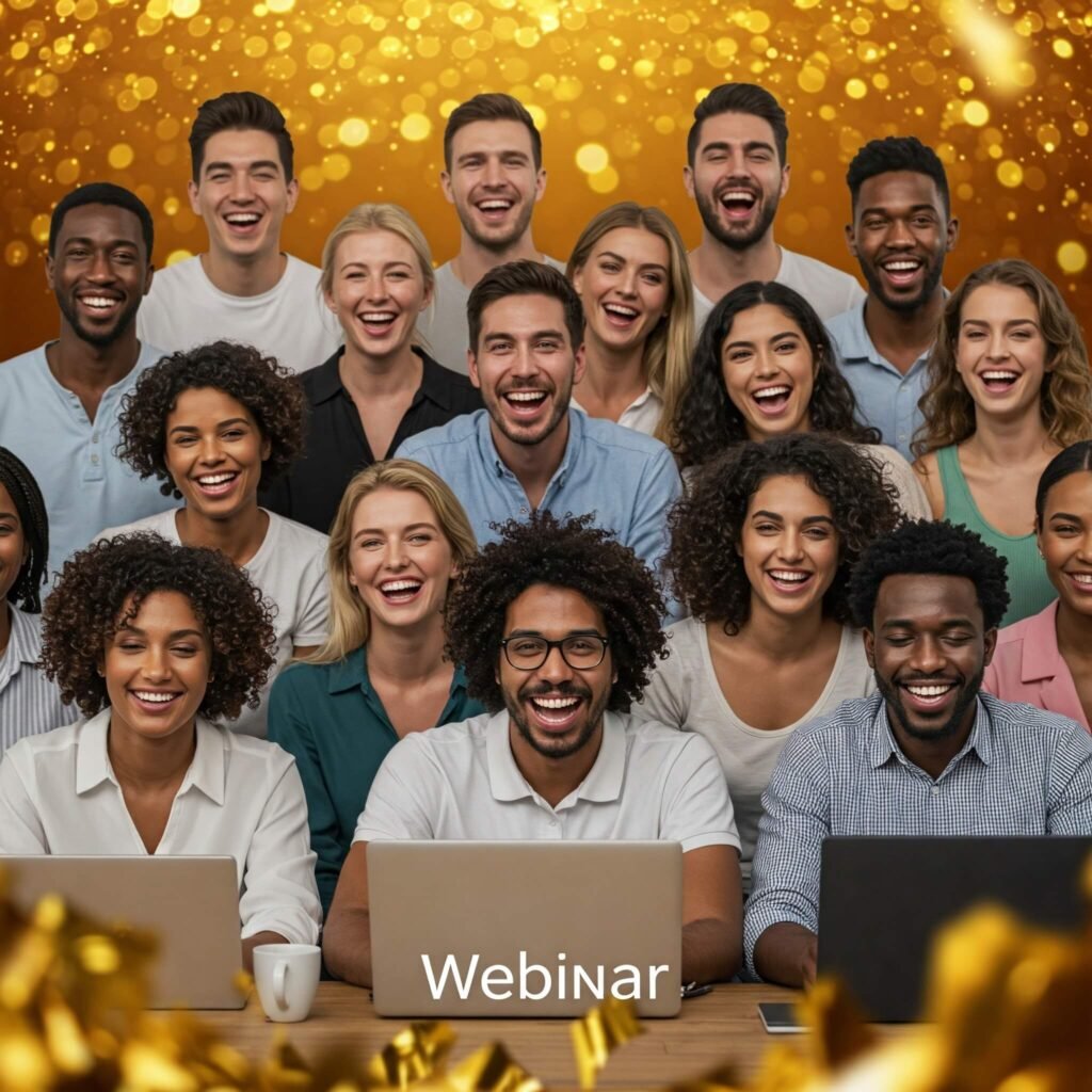 Diverse Webinar Audience Smiling
