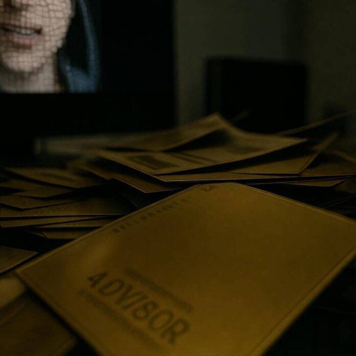 Messy desk with 2025 gold notes, advisor card. Messy desk with 2025 gold notes, advisor card.