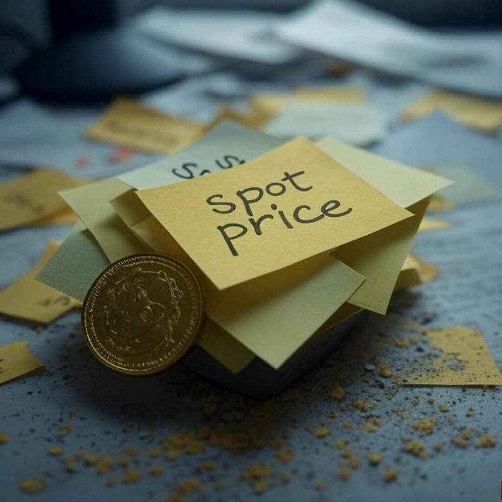 Gold coin buried under misspelled sticky notes.